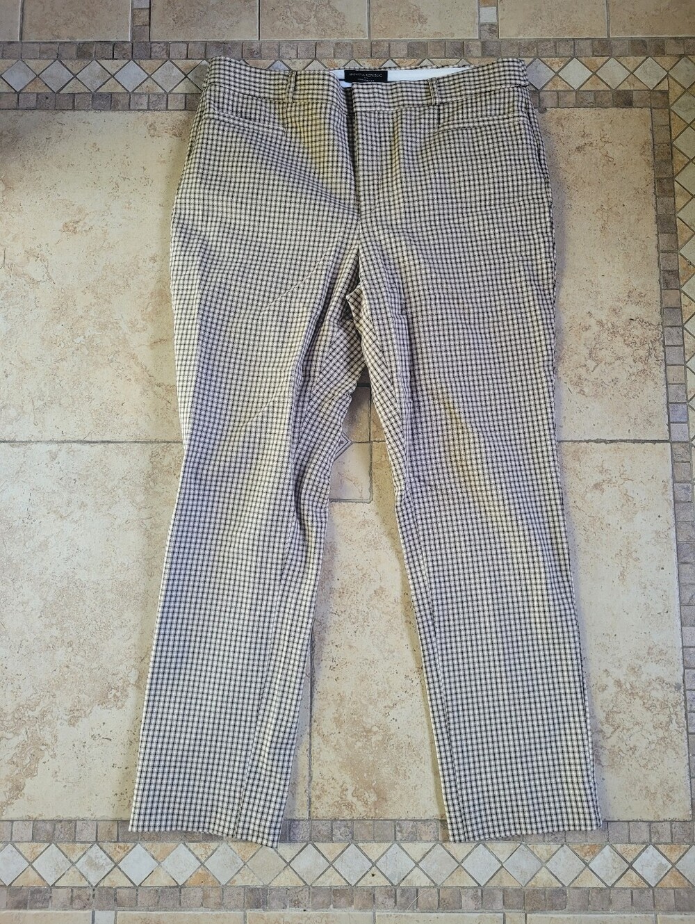 Banana Republic Micro-Check Sloan Curvy Fit Pants